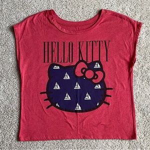 Cropped Red Hello Kitty Sailboat Shirt